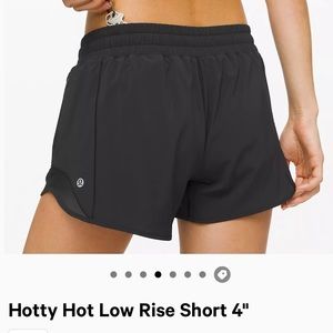Lululemon hotty Shorts Black 4” size 6 like new